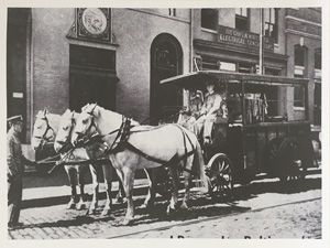 The Maryland Society for the Prevention of Cruelty to Animals of Baltimore City (now Maryland SPCA) horse-driven ambulance wagon