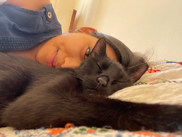 Clover and Shababa Homeless cat who needed emergency veterinary care with foster mom